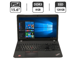 БУ Ноутбук Б-клас Lenovo ThinkPad E555 / 15.6&quot; (1366x768) TN / AMD A6 - 7000 (2 ядра по 2.2-3.0 GHz) / 8 GB DDR3 / 120 GB SSD / AMD Radeon R4 Graphics / WebCam / Windows 10 Pro из Европы в Харкові