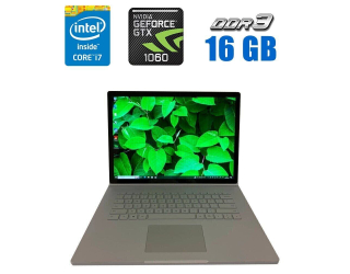 БУ Ігровий ноутбук Microsoft Surface Book 2 / 15&quot; (3240x2160) IPS Touch / Intel Core i7-8650U (4 (8) ядра по 1.9 - 4.2 GHz) / 16 GB DDR3 / 512 GB SSD M. 2 / nVidia GeForce GTX 1060, 6 GB GDDR5, 192-bit / WebCam из Европы в Харкові