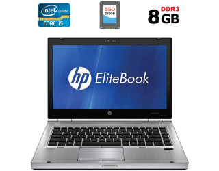 БУ Ноутбук HP EliteBook 8460p / 14&quot; (1366x768) TN / Intel Core i5-2520M (2 (4) ядра по 2.5 - 3.2 GHz) / 8 GB DDR3 / 256 GB SSD / Intel HD Graphics 3000 / DVD-RW / DisplayPort из Европы в Харкові