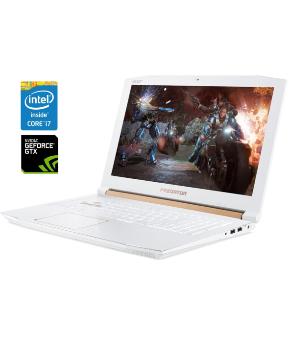 Ігровий ноутбук Acer Predator Helios 300 PH315 - 51 White/ 15.6 &quot; (1920x1080) IPS / Intel Core i7-7700HQ (4 (8) ядра по 2.8 - 3.8 GHz) / 16 GB DDR4 / 480 GB SSD / nVidia GeForce GTX 1060, 6 GB GDDR5, 192-bit / WebCam - 1