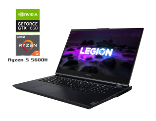 БУ Ігровий ноутбук Lenovo Legion 5 - 17ach6 / 17.3&quot; (1920x1080) IPS / AMD Ryzen 5 5600H (6 (12) ядер по 3.3 - 4.2 GHz) / 16 GB DDR4 / 512 GB SSD / nVidia Geforce GTX 1650, 4 GB GDDR5, 128-bit / WebCam / Windows 11 Home из Европы в Харкові