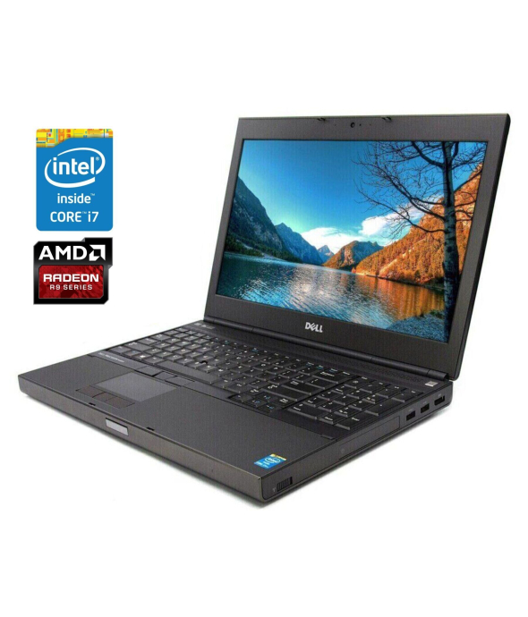 Мобільна робоча станція Б-клас Dell Precision M4800 / 15.6&quot; (1920x1080) IPS / Intel Core i7 - 4710MQ (4 (8) ядра по 2.5-3.5 GHz) / 8 GB DDR3 / 480 GB SSD / AMD Radeon R9 M200x, 2 GB GDDR5, 128-bit / WebCam / DVD-ROM / Win 10 Pro - 1