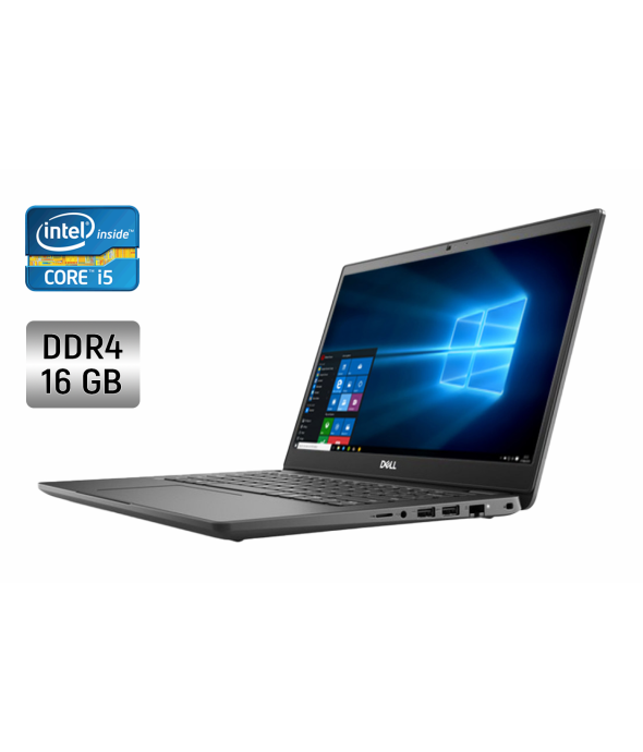Ультрабук Б-класс Dell Latitude 3410 / 14&quot; (1366x768) TN / Intel Core i5-10210U (4 (8) ядра по 1.6 - 4.2 GHz) / 16 GB DDR4 / 256 GB SSD / Intel UHD Graphics / WebCam + Беспроводная мышка - 1