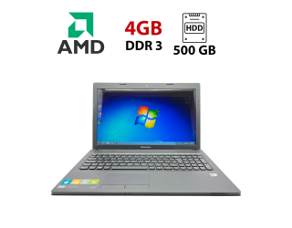 БУ Ноутбук Lenovo G505 / 15.6&quot; (1366x768) TN / AMD E2-3000M (2 ядра по 1.8 - 2.4 GHz) / 4 GB DDR3 / 500 Gb HDD / AMD Radeon HD 8200 / WebCam из Европы в Харкові