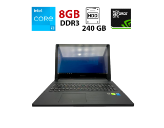 БУ Ноутбук Б-клас Lenovo Flex 2-15 / 15.6&quot; (1366x768) TN Touch / Intel Core i3-4010U (2 (4) ядра по 1.7 GHz) / 8 GB DDR3 / 240 GB SSD / nVidia GeForce 820M, 1 GB DDR3, 64-bit / Webcam из Европы в Харкові