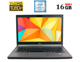 БУ Ноутбук Fujitsu LifeBook E746 / 14 &quot; (1920x1080) IPS / Intel Core i7-6600U (2 (4) ядра по 2.6-3.4 GHz) / 16 GB DDR4 / 240 GB SSD / Intel HD Graphics 520 / DisplayPort из Европы