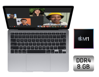 БУ Ультрабук Apple MacBook Air M1 (2020) / 13.3&quot; (2560x1600) IPS / Apple M1 (8 ядер по 3.2 GHz) / 8 GB DDR4 / 256 GB SSD / Apple M1 Graphics / WebCam / True Tone / Touch ID / Space Gray из Европы