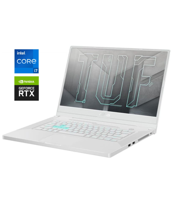 Ігровий ноутбук Asus TUF Dash F15 Fx516pr White / 15.6 &quot; (1920x1080) IPS / Intel Core i7-11370h (4 (8) ядра по 3.0-4.8 GHz) / 16 GB DDR4 / 1000 GB SSD / nVidia GeForce RTX 3070, 8 GB GDDR6, 256-bit / WebCam - 1