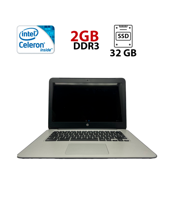 Ноутбук HP Chromebook 14 G4 / 14&quot; (1366x768) TN / Intel Celeron N2840 (2 ядра по 2.16 - 2.58 GHz) / 2 GB DDR3 / 32 GB eMMC / Intel HD Graphics / WebCam - 1