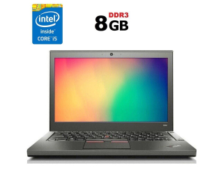 БУ Нетбук Lenovo ThinkPad X250/ 12.5 &quot; (1366x768) TN / Intel Core i5-4300U (2 (4) ядра по 1.9 - 2.9 GHz) / 8 GB DDR3 / 256 GB SSD / Intel HD Graphics 5500 / WebCam / Win 10 / дві АКБ из Европы в Харкові