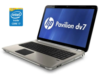 БУ Ноутбук HP Pavilion dv7t - 6100 / 17.3 &quot; (1920x1080) TN / Intel Core i7-2720QM (4 (8) ядра по 2.2 - 3.3 GHz) / 8 GB DDR3 / 240 GB SSD / Intel HD Graphics 3000 / WebCam / DVD-ROM / Win 10 Pro из Европы в Харкові