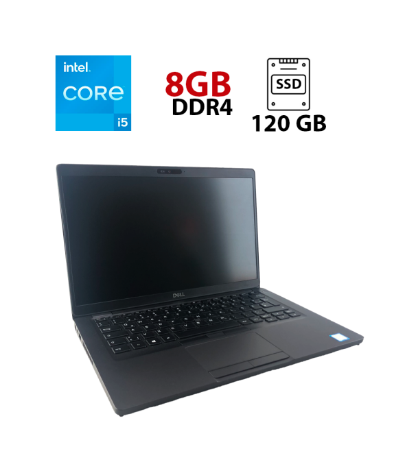 Ультрабук Dell Latitude 5400/ 14 &quot; (1366x768) TN / Intel Core i5-8365U (4 (8) ядра по 1.6 - 4.1 GHz) / 8 GB DDR4 / 120 GB SSD / Intel UHD Graphics for 8th Generation / WebCam - 1