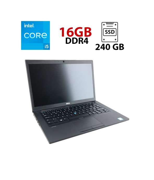 Ультрабук Dell Latitude 7480/ 14 &quot; (1920x1080) IPS / Intel Core i5-6300U (2 (4) ядра по 2.4 - 3.0 GHz) / 16 GB DDR4 / 240 GB SSD / Intel HD Graphics 520 / WebCam / HDMI - 1