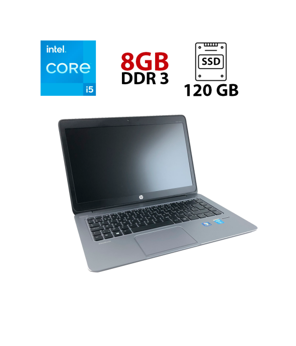 Ноутбук HP EliteBook Folio 1040 G2 / 14&quot; (1600x900) TN / Intel Core i5-5200U (2 (4) ядра по 2.2 - 2.7 GHz) / 8 GB DDR3 / 120 GB SSD / Intel HD Graphics 5500 / WebCam - 1