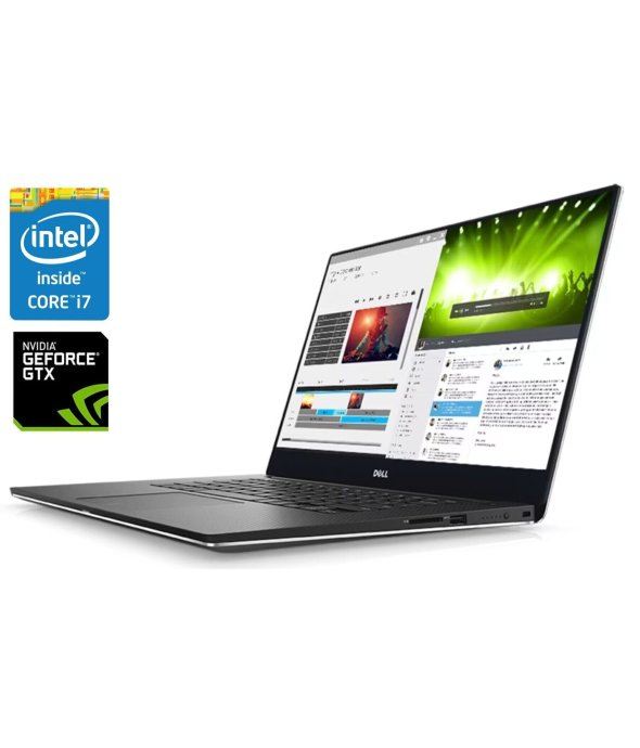 Ігровий ноутбук Dell XPS 15 9560 / 15.6 &quot; (1920x1080) IPS Touch / Intel Core i7-7700HQ (4 (8) ядра по 2.8 - 3.8 GHz) / 16 GB DDR4 / 512 GB SSD / nVidia GeForce GTX 1050, 4 GB GDDR5, 128-bit / WebCam - 1