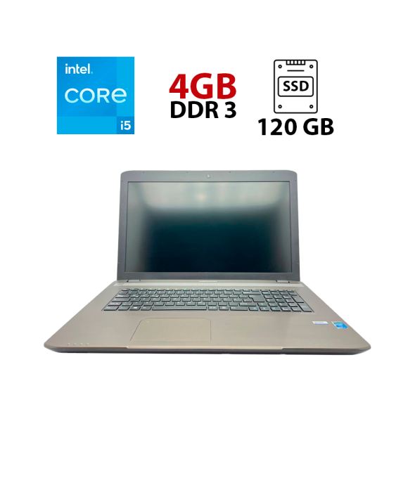 Ноутбук Medion Akoya E7227 / 17.3&quot; (1600x900) TN / Intel Core i5-4210M (2 (4) ядра по 2.6 - 3.2 GHz) / 6 GB DDR3 / 128 GB SSD + 500 Gb HDD / Intel HD Graphics / WebCam / АКБ не тримає - 1