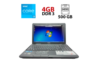 БУ Ноутбук Toshiba Satellite C660 / 15.6&quot; (1366x768) TN / Intel Core i3-370M (2 (4) ядра по 2.4 GHz) / 4 GB DDR3 / 500 Gb HDD / Intel HD Graphics / WebCam из Европы в Харкові
