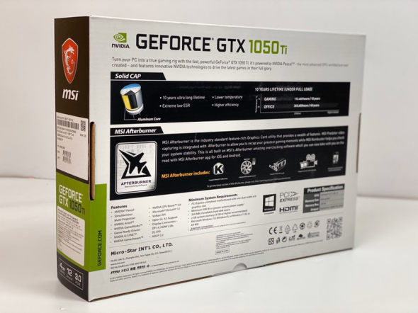 Відеокарта MSI GeForce GTX1050Ti 4096Mb - 2