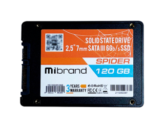БУ Накопичувач SSD Mibrand Spider 120Gb SATAIII 2.5&quot; (MI2.5SSD/SP120GB) NEW из Европы в Харкові