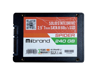 БУ Накопичувач SSD Mibrand Spider 240Gb SATAIII 2.5&quot; (MI2.5SSD/SP240GB) NEW из Европы в Харкові