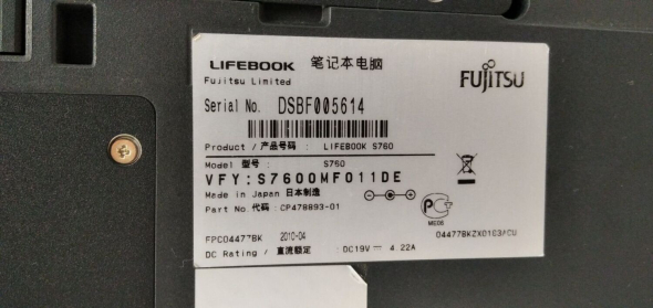 Ноутбук Б-класс Fujitsu LifeBook S760 / 13&quot; (1366x768) TN / Intel Core i5-520M (2 (4) ядра по 2.4 - 2.93 GHz) / 4 GB DDR3 / 120 GB SSD / Intel HD Graphics - 8