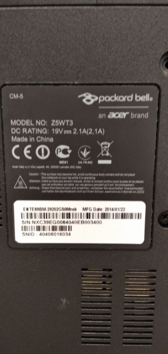 Ноутбук Packard Bell Z5WT3 / 15.6&quot; (1366x768) TN / Intel Celeron N2920 (4 ядра по 1.86-2.0 GHz) / 4 GB DDR3 / 250 GB HDD / Intel HD Graphics / WebCam / АКБ не тримає - 8
