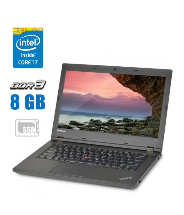 Ноутбук Б-класс Lenovo ThinkPad L440 / 14&quot; (1366x768) TN / Intel Core i7-4800MQ (4 (8) ядра по 2.7 - 3.7 GHz) / 8 GB DDR3 / 240 GB SSD / Intel HD Graphics 4600 / WebCam - 1