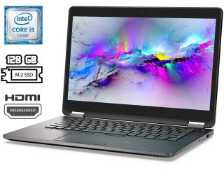 БУ Ультрабук Dell Latitude E7470 / 14&quot; (1366x768) TN / Intel Core i5-6300U (2 (4) ядра по 2.4 - 3.0 GHz) / 8 GB DDR4 / 128 GB SSD M.2 / Intel HD Graphics 520 / WebCam / USB 3.0 / HDMI / miniDP / Windows 10 лицензия из Европы в Харькове