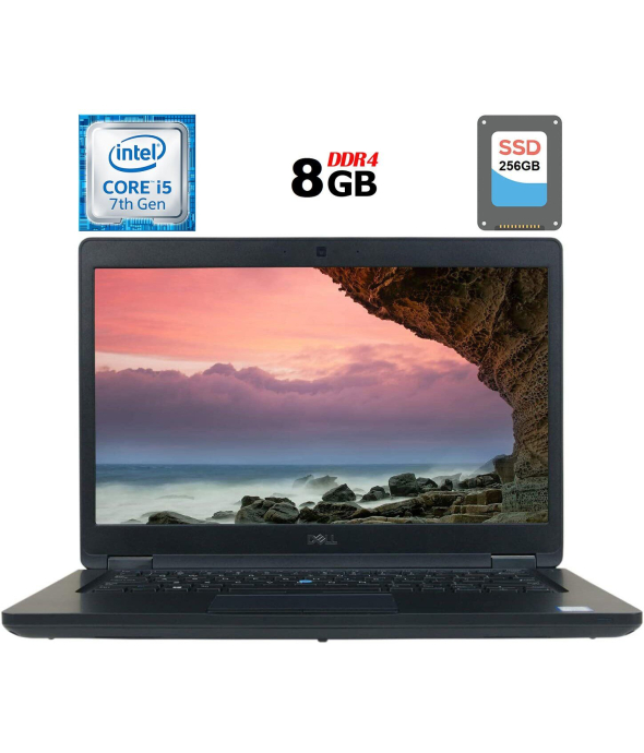Ноутбук Б-класс Dell Latitude 5490 / 14&quot; (1366x768) TN / Intel Core i5-7300U (2 (4) ядра по 2.6 - 3.5 GHz) / 8 GB DDR4 / 256 GB SSD / Intel HD Graphics 620 / WebCam / USB 3.1 / HDMI / Windows 10 лицензия - 1