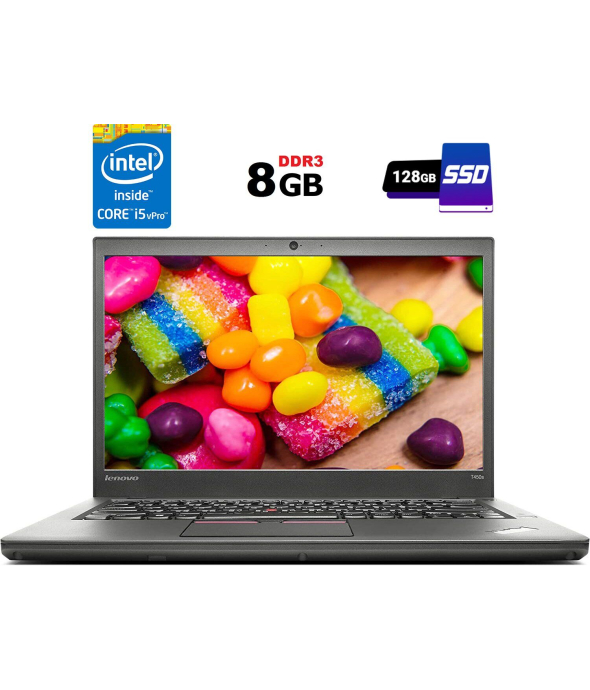 Ультрабук Б-класс Lenovo Thinkpad T450s / 14'' (1600x900) TN / Intel Core i5-5300U (2 (4) ядра по 2.3 - 2.9 GHz) / 8 GB DDR3 / 128 GB SSD / Intel HD Graphics 5500 / WebCam / miniDP - 1