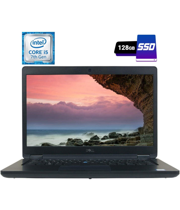 Ноутбук Б-класс Dell Latitude 5490 / 14&quot; (1920x1080) IPS / Intel Core i5-7300U (2 (4) ядра по 2.6 - 3.5 GHz) / 4 GB DDR4 / 128 GB SSD / Intel HD Graphics 620 / WebCam / USB 3.1 / HDMI / Windows 10 лицензия - 1