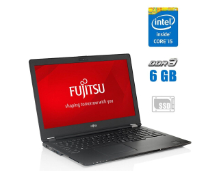 БУ Ноутбук Б-клас Fujitsu Lifebook U757 / 15.6&quot; (1366x768) TN / Intel Core i5 - 6300U (2 (4) ядра по 2.4-3.0 GHz) / 6 GB DDR4 / 256 GB SSD / Intel HD Graphics 520 / WebCam / без АКБ из Европы в Харкові