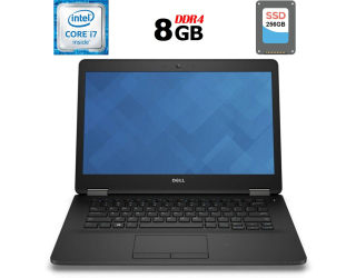 БУ Ультрабук Б-клас Dell Latitude E7470 / 14&quot; (1920x1080) IPS / Intel Core i7 - 6600U (2 (4) ядра по 2.6-3.4 GHz) / 8 GB DDR4 / 256 GB SSD / Intel HD Graphics 520 / WebCam / HDMI / Windows 10 ліцензія из Европы в Харкові