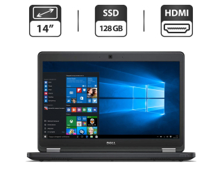 БУ Ноутбук Dell Latitude E5450 / 14&quot; (1366x768) TN / Intel Core i5-5300U (2 (4) ядра по 2.3 - 2.9 GHz) / 8 GB DDR3 / 128 GB SSD / Intel HD Graphics 5500 / WebCam / HDMI из Европы в Харькове