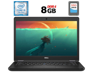 БУ Ноутбук Б-клас Dell Latitude 5480 / 14 &quot; (1920x1080) IPS / Intel Core i5-7300U (2 (4) ядра по 2.6-3.5 GHz) / 8 GB DDR4 / 256 GB SSD / Intel HD Graphics 620 / WebCam / USB 3.1 / HDMI / Windows 10 ліцензія из Европы в Харкові