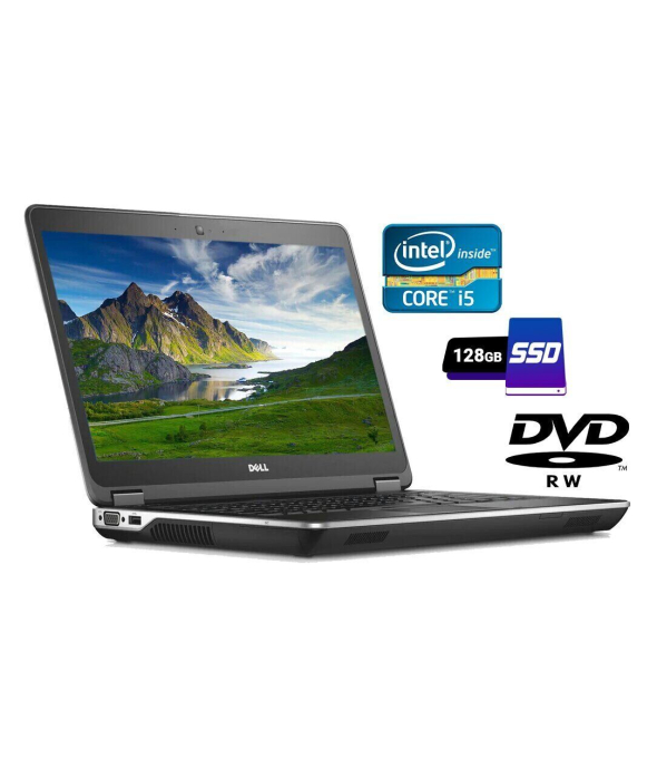 Ноутбук Б-класс Dell Latitude E6440 / 14&quot; (1600x900) TN / Intel Core i5-4310M (2 (4) ядра по 2.7 - 3.4 GHz) / 4 GB DDR3 / 128 GB SSD / Intel HD Graphics 4600 / WebCam / DVD-RW / HDMI / Windows 10 лицензия - 1