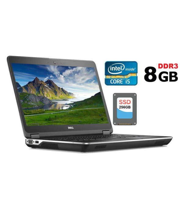 Ноутбук Б-класс Dell Latitude E6440 / 14&quot; (1600x900) TN / Intel Core i5-4310M (2 (4) ядра по 2.7 - 3.4 GHz) / 8 GB DDR3 / 256 GB SSD / Intel HD Graphics 4600 / WebCam / DVD-RW / HDMI / Windows 10 лицензия - 1