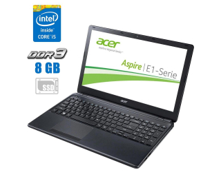 БУ Ноутбук Б-клас Acer Aspire E1-572G / 15.6&quot; (1366x768) TN / Intel Core i3-4010U (2 (4) ядра по 1.7 GHz) / 8 GB DDR3 / 240 GB SSD / AMD Radeon HD 8670M, 1 GB DDR3, 64-bit / WebCam / АКБ не тримає из Европы в Харкові