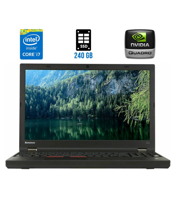 Мобільна робоча станція Б-клас Lenovo Thinkpad W541 / 15.6&quot; (1920x1080) TN / Intel Core i7 - 4910MQ (4 (8) ядра по 2.9-3.9 GHz) / 16 GB DDR3 / 240 GB SSD / nVidia Quadro K2100M, 2 GB GDDR5, 128-bit / WebCam - 1