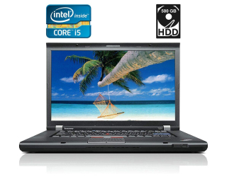 БУ Ноутбук Lenovo ThinkPad T520 / 15.6&quot; (1366x768) TN / Intel Core i5-2520M (2 (4) ядра по 2.5 - 3.2 GHz) / 4 GB DDR3 / 500 GB HDD / Intel HD Graphics 3000 / WebCam / DisplayPort из Европы в Харькове
