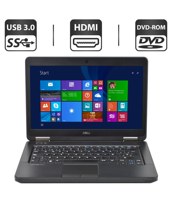 Ноутбук Dell Latitude E5440 / 14&quot; (1366x768) TN / Intel Core i3-4010U (2 (4) ядра по 1.7 GHz) / 8 GB DDR3 / 240 GB SSD / Intel HD Graphics 4400 / WebCam - 1