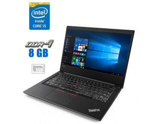 БУ Ноутбук Lenovo ThinkPad E480 / 14&quot; (1920x1080) TN / Intel Core i5-8250U (4 (8) ядра по 1.6 - 3.4 GHz) / 8 GB DDR4 / 256 GB SSD / Intel UHD Graphics 620 / WebCam из Европы в Харькове