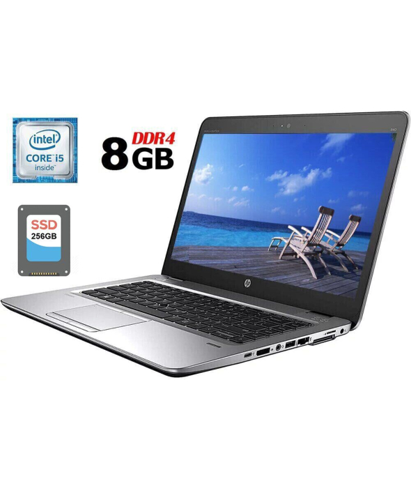 Ноутбук Б-клас HP EliteBook 840 G3 / 14&quot; (1920x1080) TN / Intel Core i5-6300U (2 (4) ядра по 2.4-3.0 GHz) / 8 GB DDR4 / 256 GB SSD / Intel HD Graphics 520 / WebCam / DisplayPort - 1