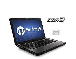 БУ Ноутбук HP Pavilion G6 / 15.6&quot; (1366x768) TN / Intel Pentium B950 (2 ядра по 2.1 GHz) / 4 GB DDR3 / 120 GB SSD / Intel HD Graphics / DVD-ROM / АКБ не тримає из Европы в Харкові