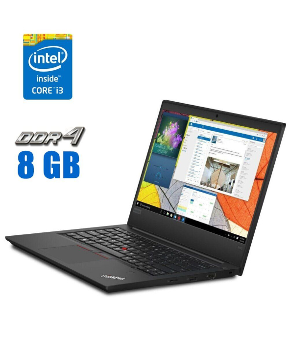 Ультрабук Lenovo ThinkPad E490 / 14&quot; (1366x768) TN / Intel Core i3-8145U (2 (4) ядра по 2.1 - 3.9 GHz) / 8 GB DDR4 / 256 GB SSD / Intel UHD Graphics / WebCam - 1