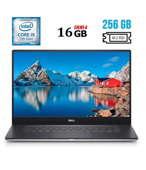 Ноутбук Б-класс Dell Precision 5520 / 15.6&quot; (1920x1080) IPS / Intel Core i5-7440HQ (4 ядра по 2.8 - 3.8 GHz) / 16 GB DDR4 / 256 GB SSD M.2 / Intel HD Graphics 630 / WebCam / HDMI / Windows 10 лицензия - 1