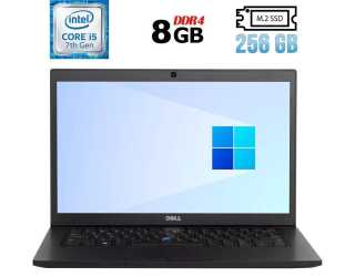 БУ Ноутбук Dell Latitude 7480 / 14&quot; (1366x768) TN / Intel Core i5-7300U (2 (4) ядра по 2.6 - 3.5 GHz) / 8 GB DDR4 / 256 GB SSD M.2 / Intel HD Graphics 620 / WebCam / HDMI из Европы в Харькове