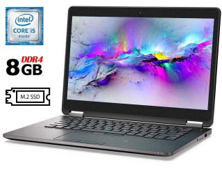 БУ Ультрабук Dell Latitude E7470 / 14&quot; (2560x1440) IPS Touch / Intel Core i5-6300U (2 (4) ядра по 2.4 - 3.0 GHz) / 8 GB DDR4 / 120 GB SSD M. 2 / Intel HD Graphics 520 / WebCam / HDMI / miniDP / Windows 10 ліцензія из Европы в Харкові