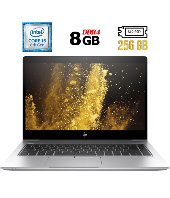 Ультрабук Б-класс HP EliteBook 840 G5 / 14&quot; (1920x1080) IPS / Intel Core i5-8350U (4 (8) ядра по 1.7 - 3.6 GHz) / 8 GB DDR4 / 256 GB SSD M.2 / Intel UHD Graphics 620 / WebCam / Fingerprint / USB 3.1 / HDMI - 1