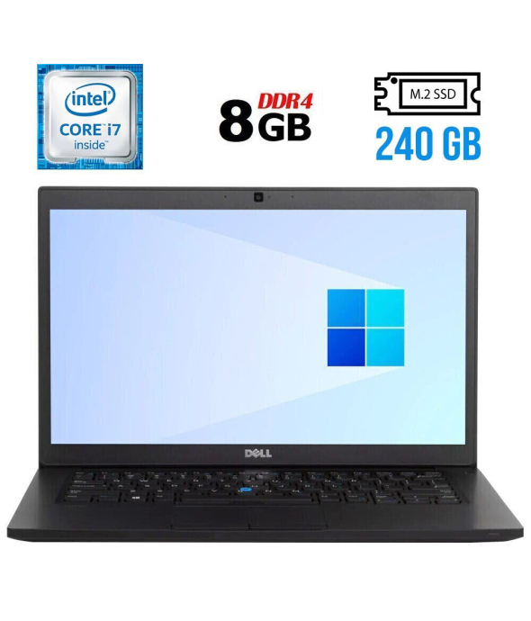 Ультрабук Dell Latitude 7480 / 14&quot; (1920x1080) IPS / Intel Core i7-6600U (2 (4) ядра по 2.6 - 3.4 GHz) / 8 GB DDR4 / 240 GB SSD M.2 / Intel HD Graphics 520 / WebCam / HDMI - 1